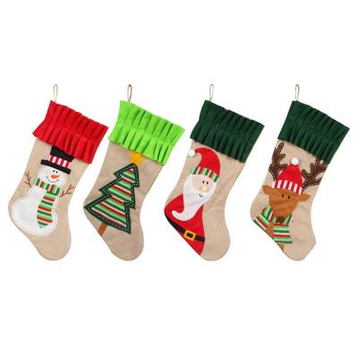 China Cloth Christmas Stockings Custom Xmas Socks Santa Snowman Reindeer Gnome Christmas Ornament for Holiday Decor for sale