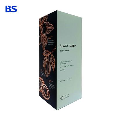 China Recycled Materials Packaging Boxes Hot Stamping Matte Lamination Satin Body Dark Green Gold Foil Wash Paper Boxes for sale