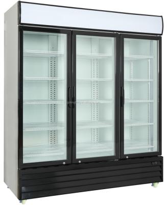 China Single-temperature commercial refrigerator for fruit and vegetable glass door refrigerator for supermarket for sale