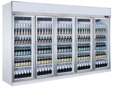 China Single-Temperature Commercial Beverage Cooler 5 Glass Doors Display Fridge And Freezer With CE Certificate for sale