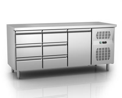 China Single-temperature kitchen work bench undercounter 304 stainless steel freezer with drawer for sale