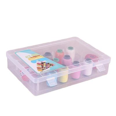 China Salon 24 axis thread box household plastic needle and thread storage box hussif etwee multifunctional transparent work basket high for sale