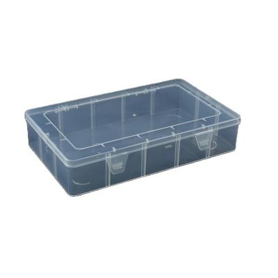 China Empty PP Plastic 15 Grids Box With Hinged Lid Sample Display Jewelry Components Mobile Phone Organize Storage Box for sale