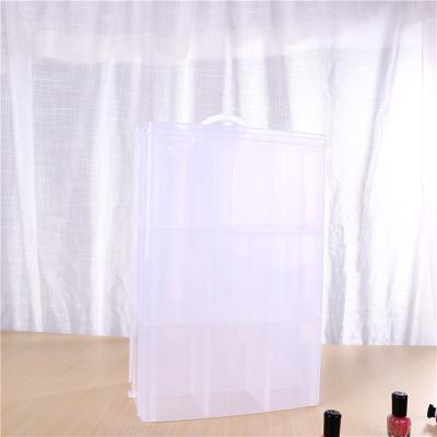 China Viable Three-layer Storage Box Transparent Thickened Nail Polish Matching Box Lego Hand Account Stationery Compartment Plastic Box for sale