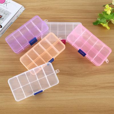 China Manufacturer Small /large 10 Grid Fixed Storage Box Siamese Covered Clear Plastic Jewelry Pearl Finishing Case for sale