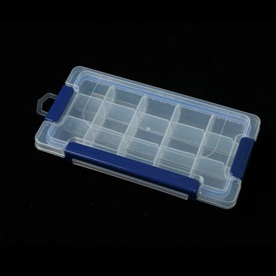 China 15 Grid Box Needle Thread Fishing Tackle Viable Transparent Sealed Plastic Plastic Sorting Cosmetic Supplies Ending Toys Storage Box for sale