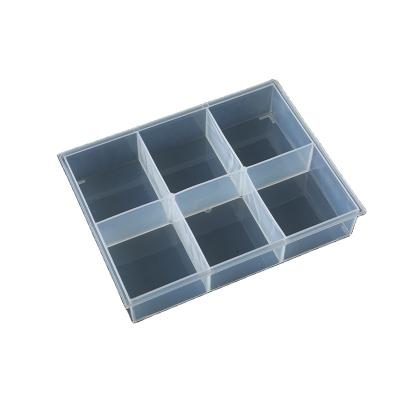 China PP Export No Cover 6 Grid Display Transparent PP Box Clear Plastic Storage Box Storage Organizer Tray For Jewelry Diy Work for sale