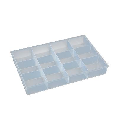 China Transparent PP 12 Grid PP Tray Desktop Storage Box No Cover Jewelry Sundries Display Box Separation Drop-Resistant Finishing for sale