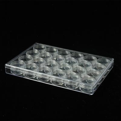 China 10g Viable 24 Slots Clear Loose Powder Cream Bottle Cosmetic Jar Storage Package Sub-bottle Screw Seal With Empty Lid Bottle for sale