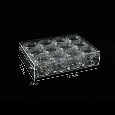 China 12 grid bottle 15g transparent storage box set viable transparent storage box creative drug trinket jewelry classification subbottling box for sale