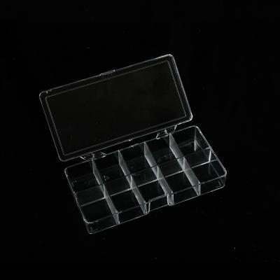 China Recyclable Large Grid PS10 Display Storage Box Electronic Component Parts Box Jewelry Beads Transparent Fixed Plastic Box for sale