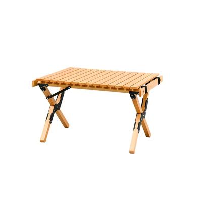 China Contemporary outdoor wooden foldable egg roll table china grain maker portable black wooden egg roll table for sale