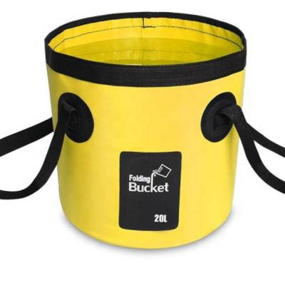 China Outdoor Storage Washing Bucket Folding PVC Water Container Portable Folding Folding Bucket for sale