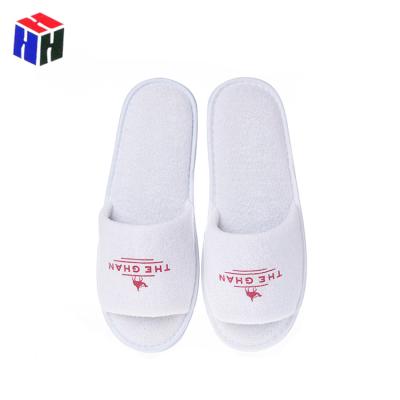 China Closed Toe/Open Toe Flip Flop White Hotel Disposable Toe Terry Slipper Open for sale