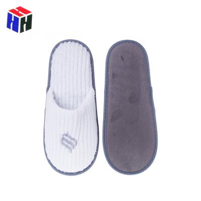 China Closed Toe/Open Toe Eco-Friendly Disposable Flip Flop Wholesale Custom Embroidered Branded Bedroom Hotel Slippers For Ladies for sale