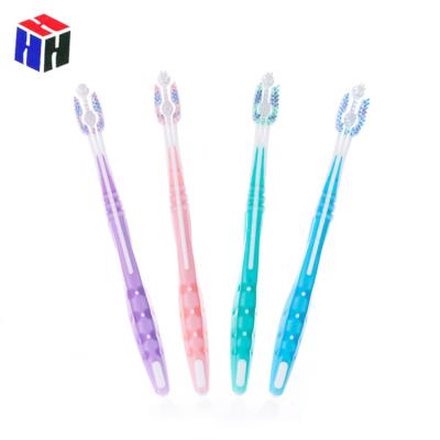 China Home Factory OEM Plastic Transparent Clear Handle Toothbrush Tapered Bristle for sale