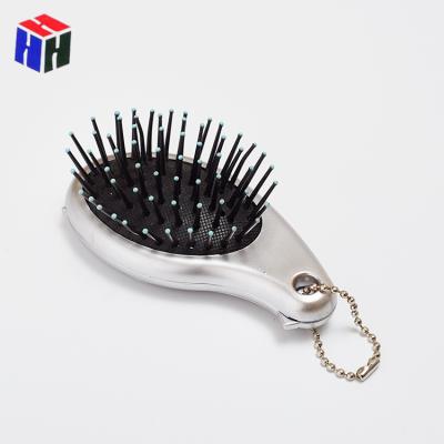 China Mini Travel Round Pocket Folding Home Hair Brush with Mirror for sale