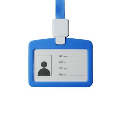 China Badge Holder China Manufacturer Direct Sale Assorted Color Lanyard Work Id Card Holder Available Black Gray Blue for sale