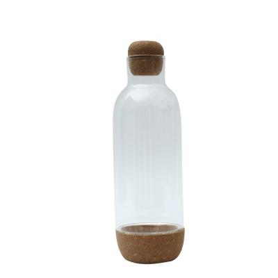 China Factory Supplies Minimalist Water Covered Wooden Cups Glass Bottles Glass Bottles for sale