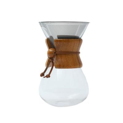 China Sustainable Custom Handmade Coffee Filter Pour Over Glass Jug Pourover Drip Coffee Pot for sale