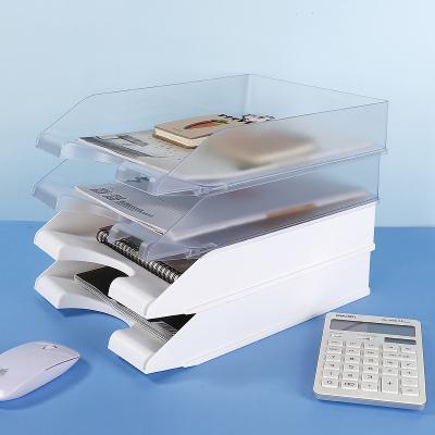 China Factory Convenient Stackable Prices Tenwin T3210 Organizer Desk Storage Rack Plastic Paper Document File Tray Organizer for sale