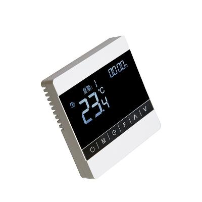 China Modern Air Conditioner Coil Fan Thermostat 3 Speed ​​Touch Screen English Display Thermostat for sale