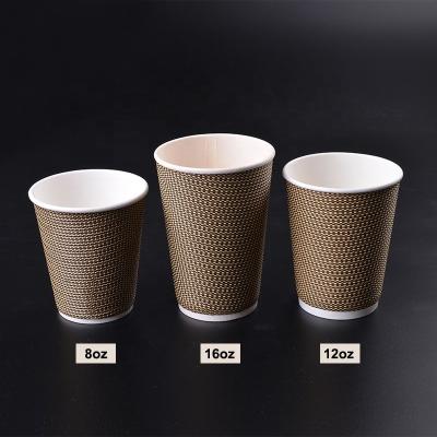 China Customizable Portable Eco Friendly Printed Paper Customize Design 8oz High Quality Disposable Wholesale Double Wall Coffee Cup for sale