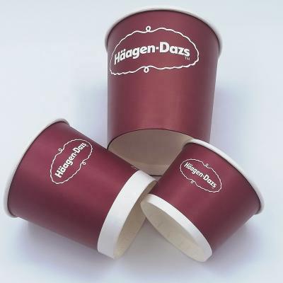 China Recyclable Customized 3oz and 4oz Disposable Biodegradable Double-skinned Paper Ice Cream Cups for sale