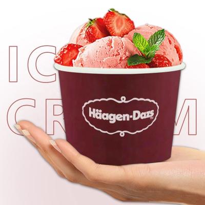 China Recyclable Customized 5oz. Disposable Biodegradable Eco-friendly Double-skinned Paper Ice Cream Cups for sale