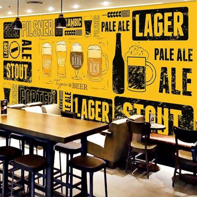 China modern beer wallpapers/modern 3d wallpaper mural wall covering for bar wall decor for sale