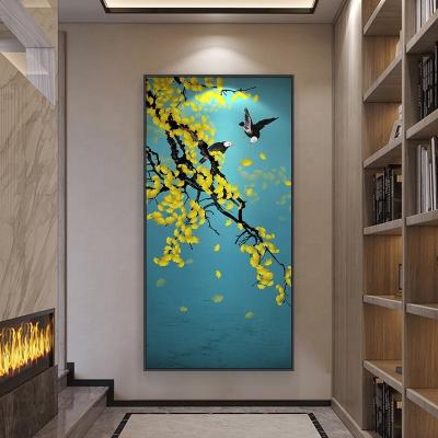 China Hallway Modern End Decoration Porch Entrance Aisle Modern Art Porcelain Vertical Crystal Painting for sale