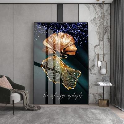 China Modern Decorative Vertical Diamond Floor Flower Fashion Living Room 3D Porcelain Crystal Painting Bedroom for sale