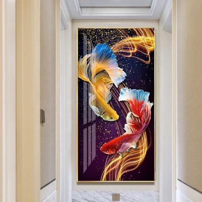 China Modern vertical version of Jinli diamond porcelain crystal painting in the porch hallway for sale