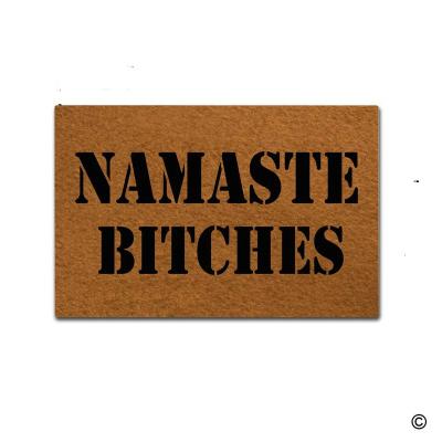 China Floor Mat Entrance Floor Mat Indoor Outdoor Decorative Doormat Washable Funny Carpet With Namaste Females Design for sale