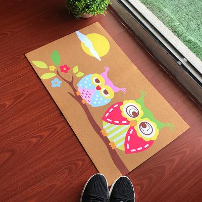 China Door Mat Entrance Front Door Mat Owl Home Doormat Indoor Outdoor Non-Slip Rubber Backing Mat Washable Funny Decor Mat 30x18 Inch for sale