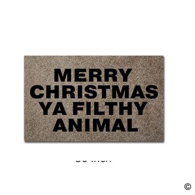 China Ya Animal Disgusting Animal Non-slip Machine Washable Mat Funny Door Mat Merry Christmas Floor Entryway Mat Top for sale