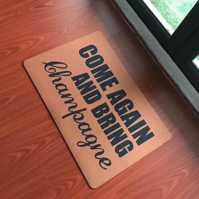 China Indoor Non-slip Floor Mat Funny Doormat Come Again Washable Mat Entrance and Bring Champagne Cover Door Mat Outdoor Rubber for sale