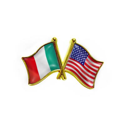 China Other Wholesale Custom Lightweight Pins Italy Friendship Flag Badge All Country Flags With Zinc Alloy for sale