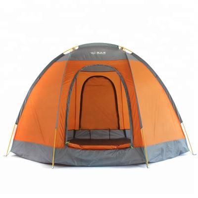 China Large Outdoor Fiberglass Bug Prevention 6 Person Octagonal Camping Tent With Window for sale