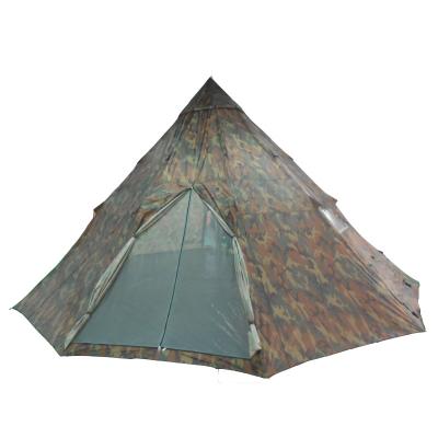 China Fiberglass Pagoda Tree Teepee Camouflage Outdoor Camping Tent For Adults for sale