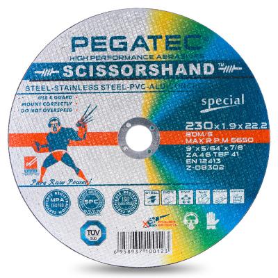 China Steel Scissorshand 230x1.9x22mm Super-Thin Abrasive Cutting Wheels For ALL IN ONE for sale