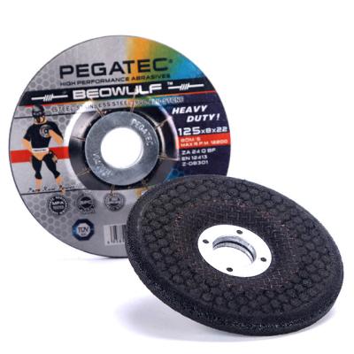 China PEGATEC 115x8x22.2mm DC T42 Angle Grinder Grinding Disc For Deburring Sharp Cast Iron, Steel, INOX for sale