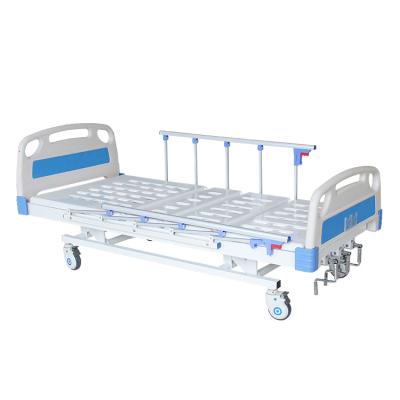 China Comfortable Straight Lift Hospital Bed Simple Crank Manual Patient Hospital Bed for sale