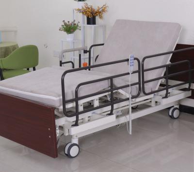 China Hospital Clinic Electric Hospital Bed With Mattress High Density Wooden Manual Nursing Bed With Functions For Medical Equipment for sale