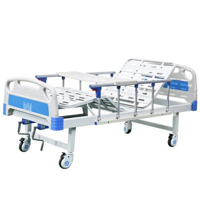 China High Quality Manual Hospital Furniture Manufacturers 2 Functions Two Cranks Manual Hospital Bed For Sale for sale