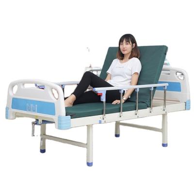 China Hospital Clinic Factory Price Single Crank Folding Adjustable Manual Hospital Bed Hospital Bed for sale