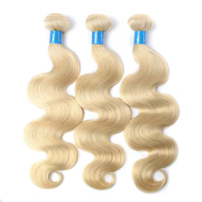 China Cheap White Body Wave KBL Blonde Hair Weave, Light Brown Color Hair Weave Extensions, Platinum Hair Weave for sale