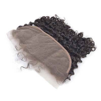 China Pure Natural Deep Wave Full Ear To Ear Swiss Lace Headband Silk Closure With Bundles, Virgin Hair Bohemian Weave Frontal Closures for sale