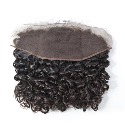 China Afro Kinky Curly Lace Frontal KBL Curl Hair Piece, Hair Piece Lace Closure, Good Quality Transparent Lace Frontal Virgin Hair for sale