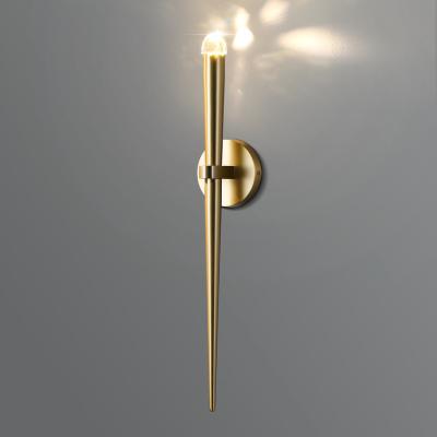 China Post-modern research toration take care hard to light background aisle living room dinning room bedroom light led brass wall light for sale